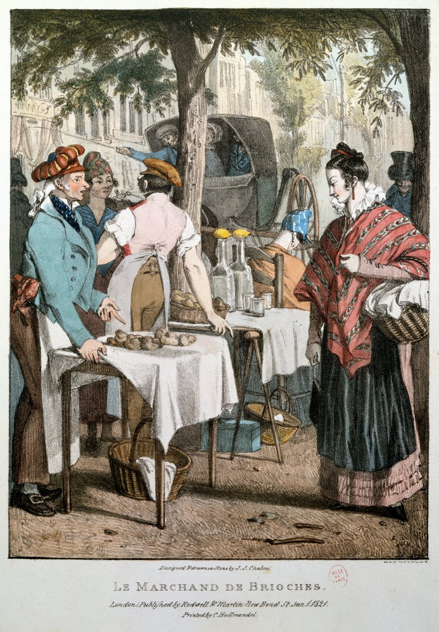 O vendedor de brioche, 1821 de John James Chalon
