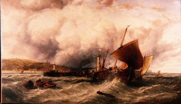 Luggers de Pesca ao largo do Porto de Boulogne de John James Wilson