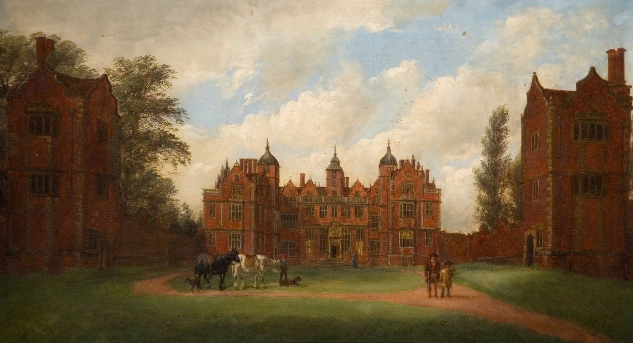 Aston Hall The East Front, 1854. de John Joseph Hughes