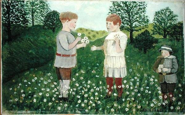 Margaridas para apanhar crianças (óleo sobre tela) de John Kane