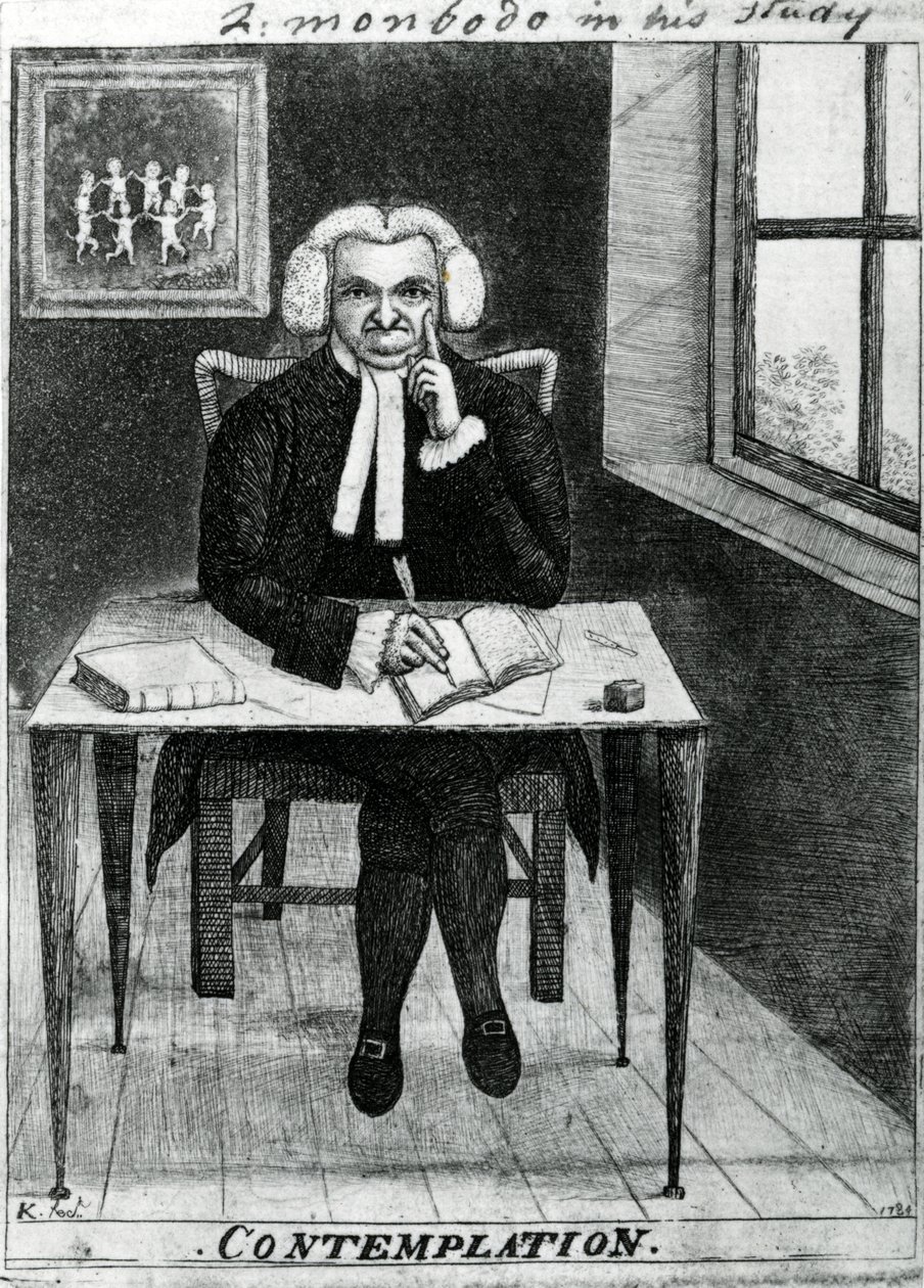 Contemplação - Lord Monboddo em seu estudo, 1784 de John Kay