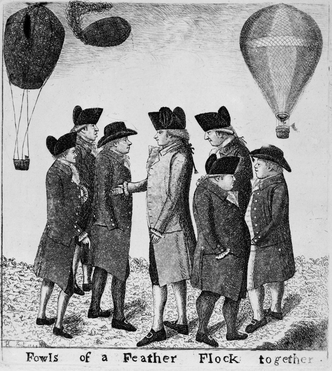 Aves de um rebanho de penas juntos, 1785 de John Kay