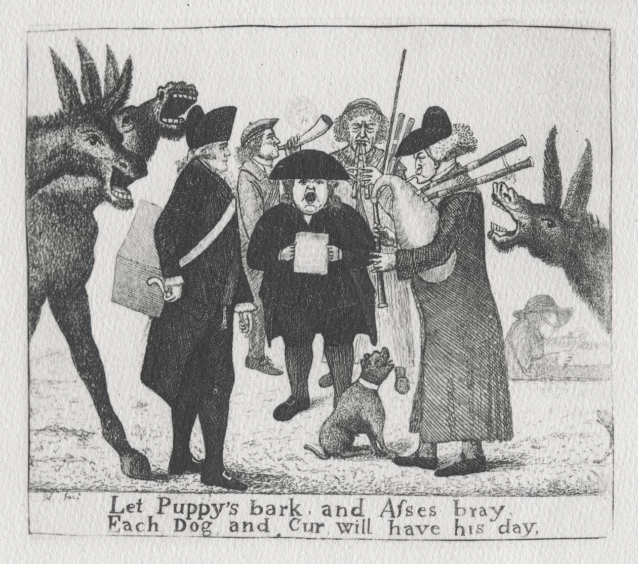 Deixe Puppys latir e Asses bray, cada cão e cur terá seu dia, 1784 de John Kay