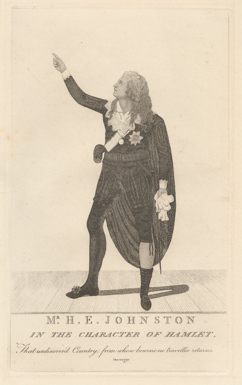 Sr. H. E. Johnston na personagem de Hamlet de John Kay