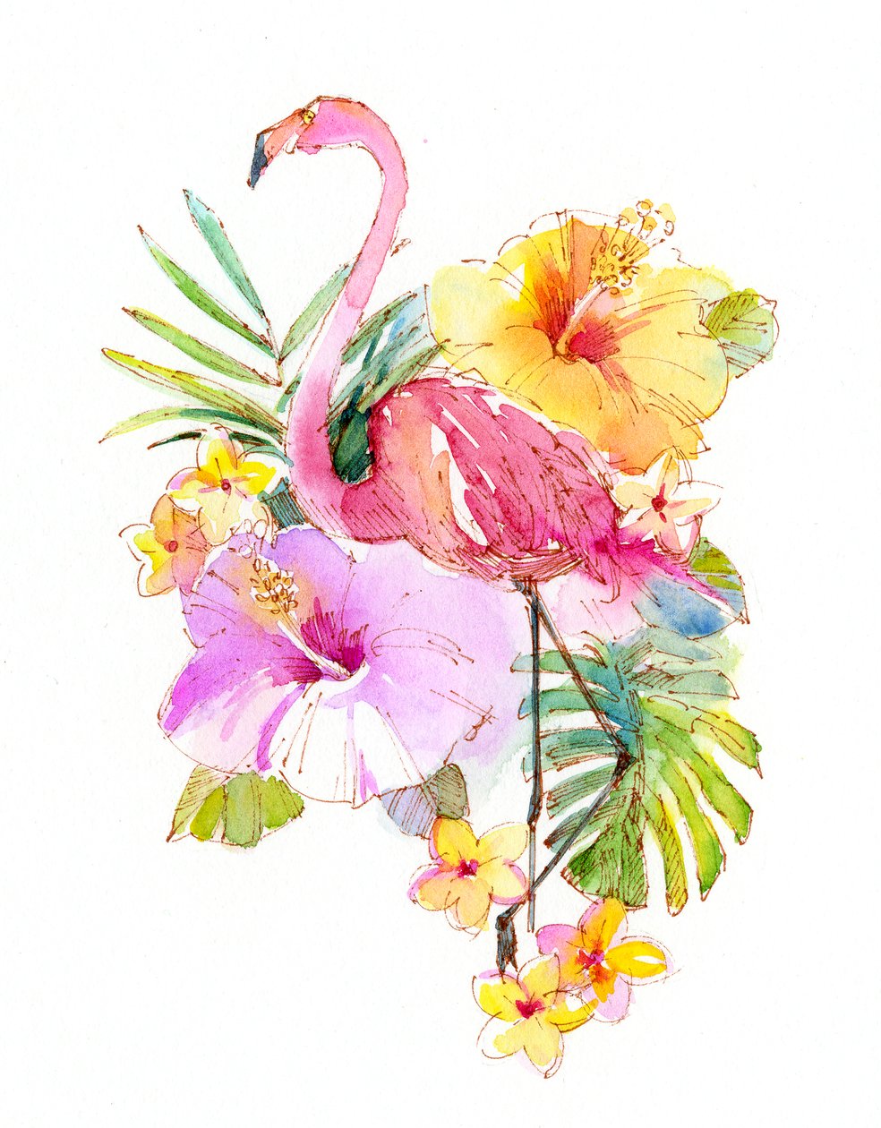 Colagem tropical, 2017 (aquarela) de John Keeling