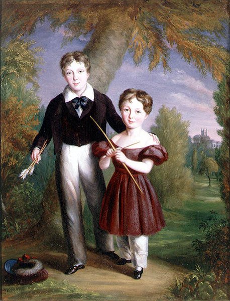 Retrato Duplo de Dois Rapazes com Arcos e Flechas de John King