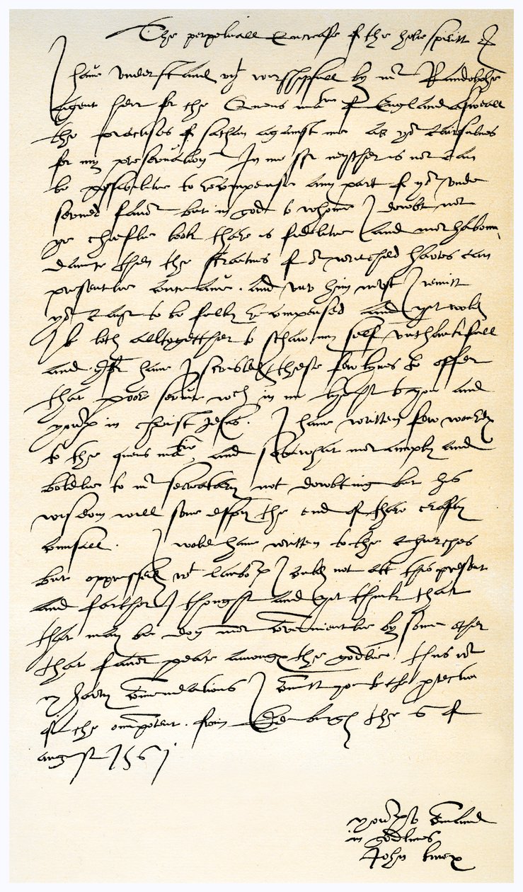 Carta de John Knox a Sir Nicholas Throgmorton, 6 de agosto de 1561. de John Knox