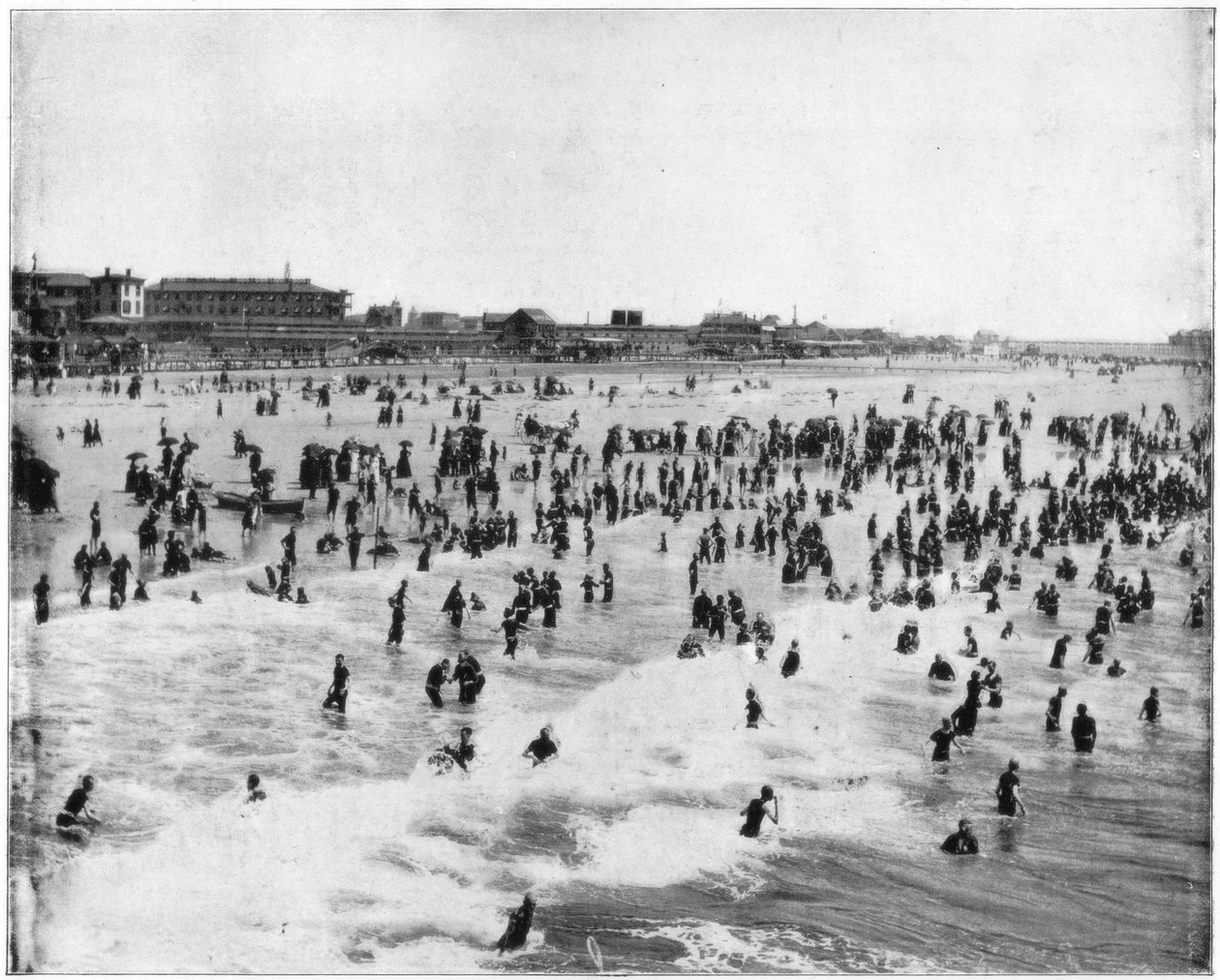 Praia em Atlantic City, Nova Jersey, EUA, final do século XIX de John L. Stoddard
