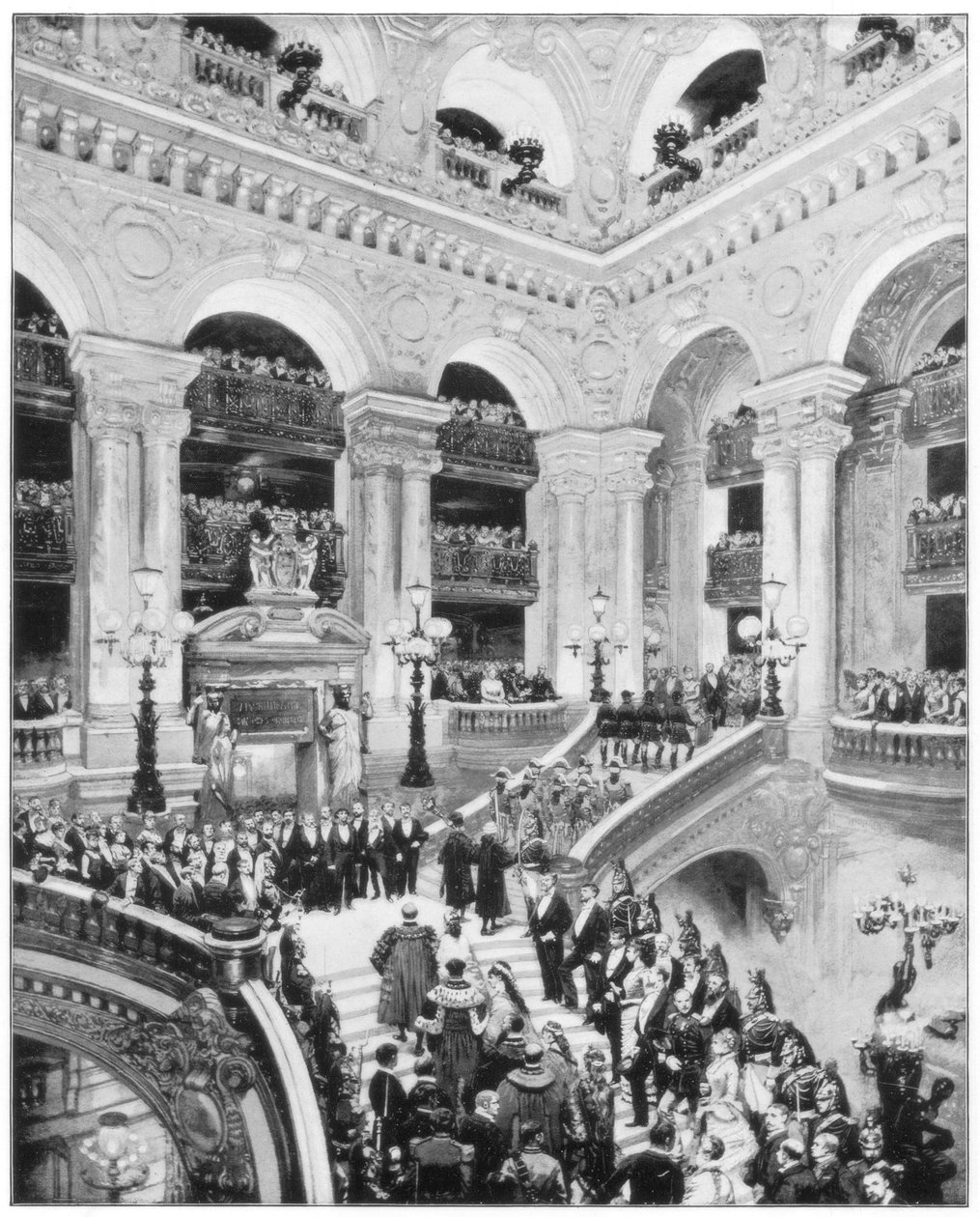 Interior da Grand Opera House, Paris, final do século XIX de John L. Stoddard
