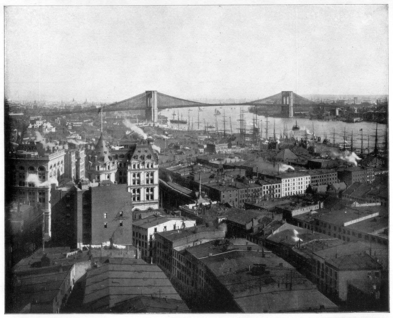 Nova York e a Ponte do Brooklyn, final do século XIX de John L. Stoddard