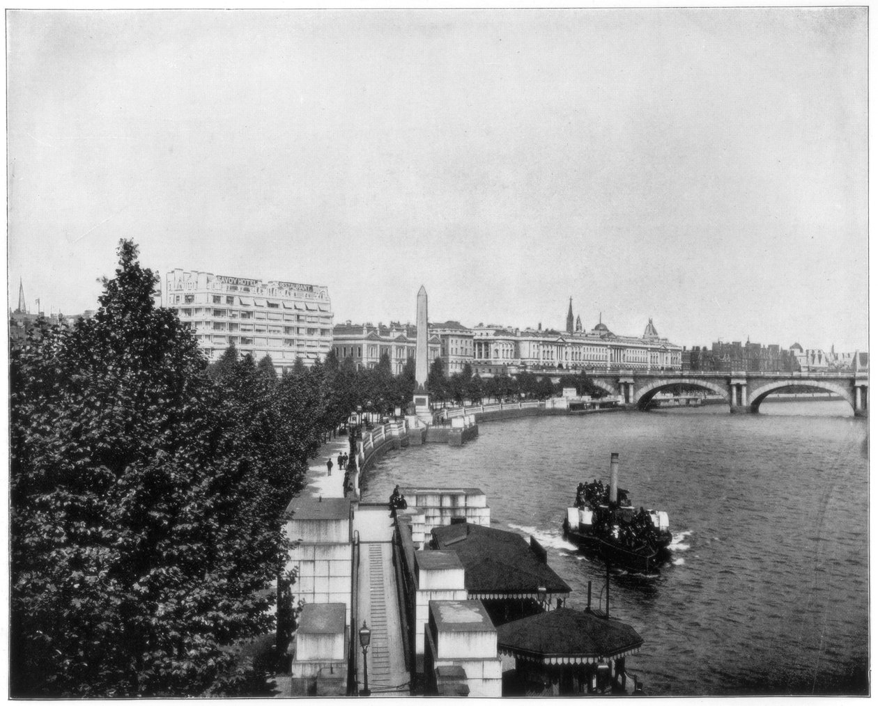 O Thames Embankment e Cleopatras Needle, Londres, final do século XIX. de John L. Stoddard