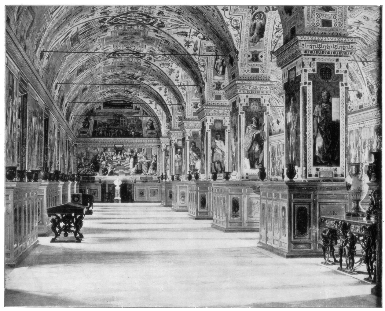 Biblioteca do Vaticano, Roma, final do século XIX de John L. Stoddard