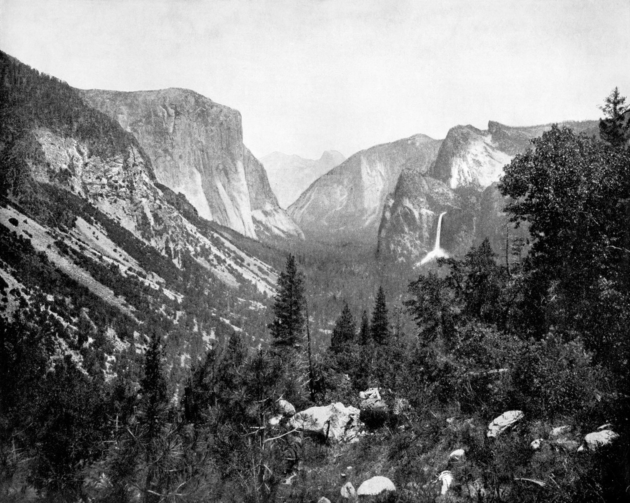 Vale de Yosemite de Artists Point, Califórnia, EUA, 1893. de John L. Stoddard