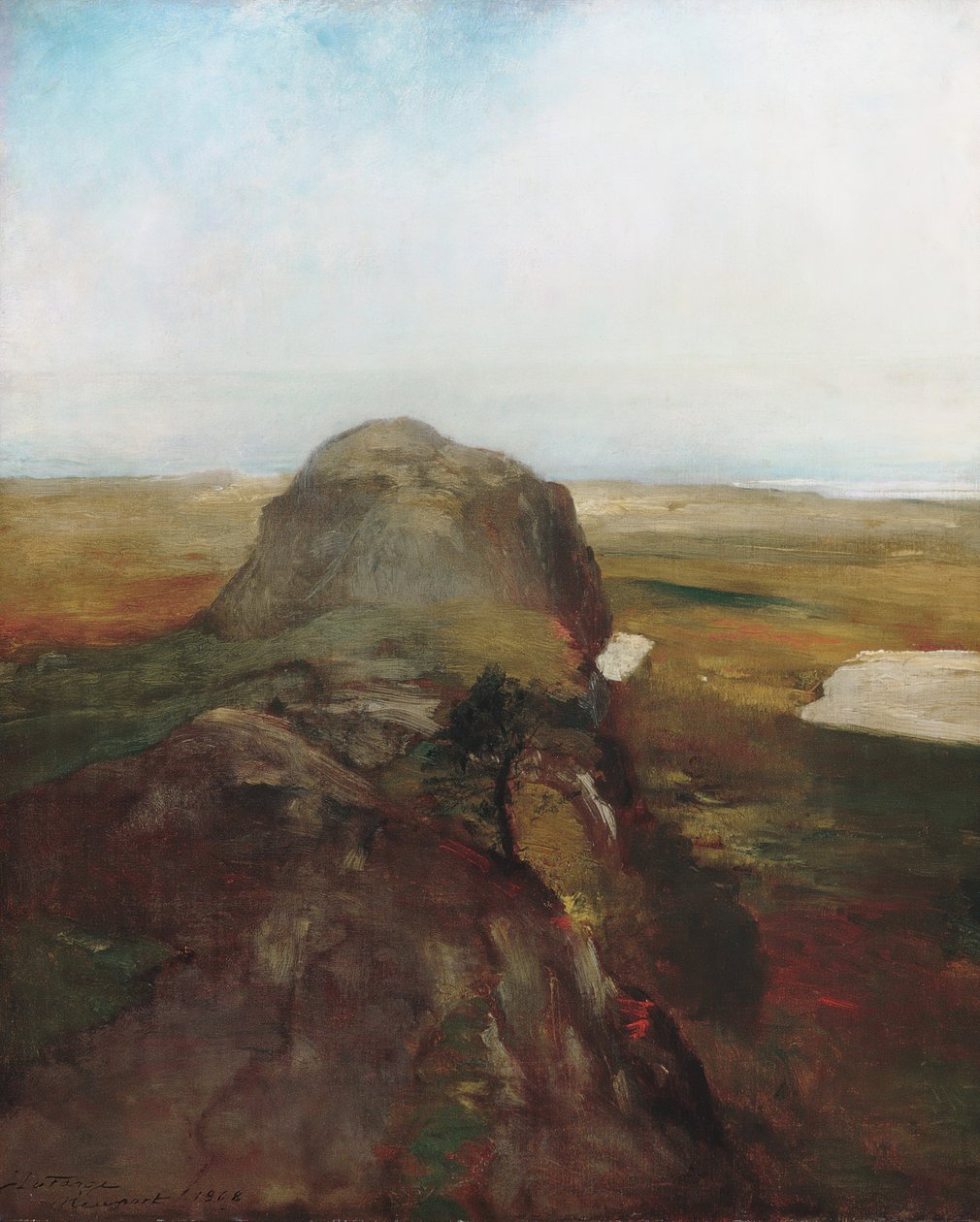 Estudo de outono, vista sobre Hanging Rock, Newport, R.I., 1868. de John La Farge