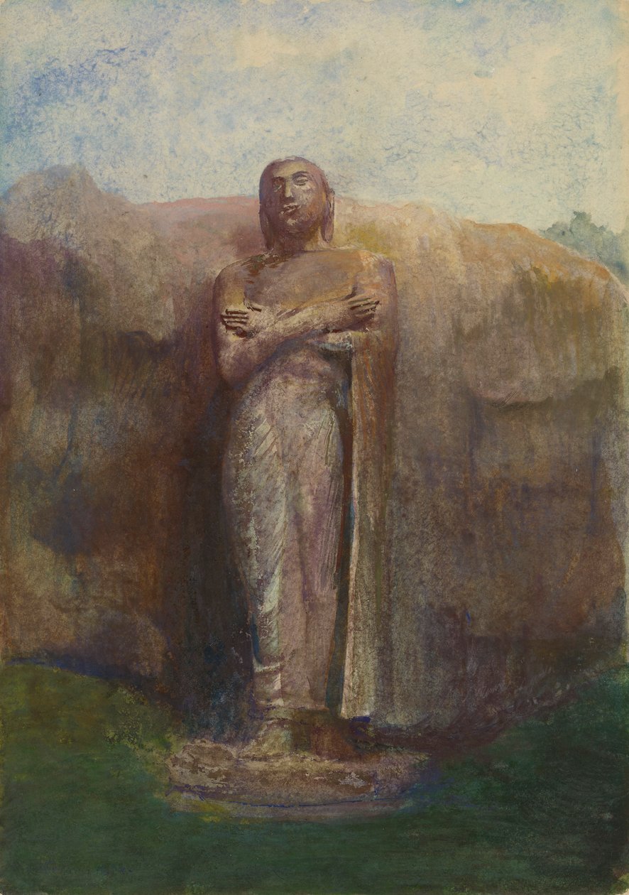 Estátua colossal de Ananda, perto da cidade arruinada de Pollanarua, Ceilão, 1891 de John La Farge