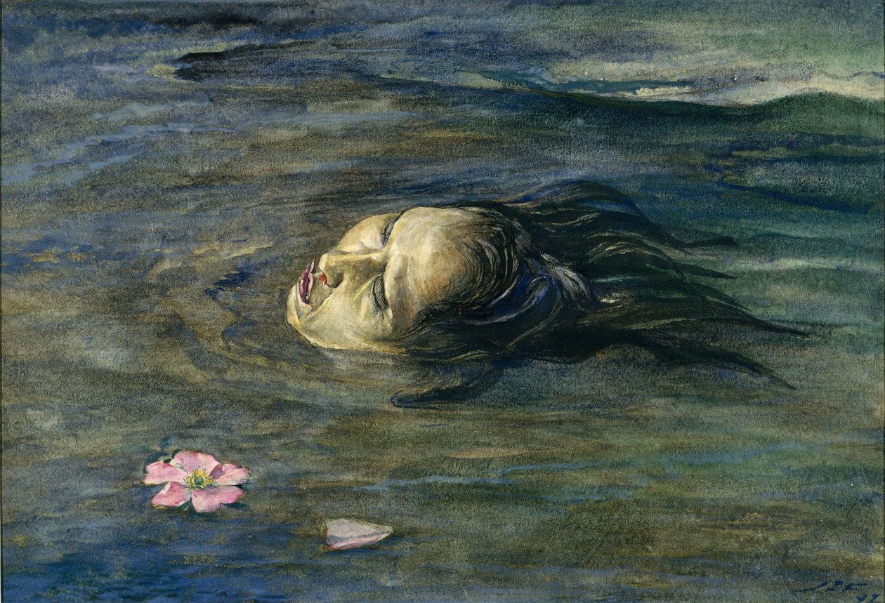 A Pequena Coisa Estranha Serrote Kiosai Saw in the River, 1897. de John La Farge