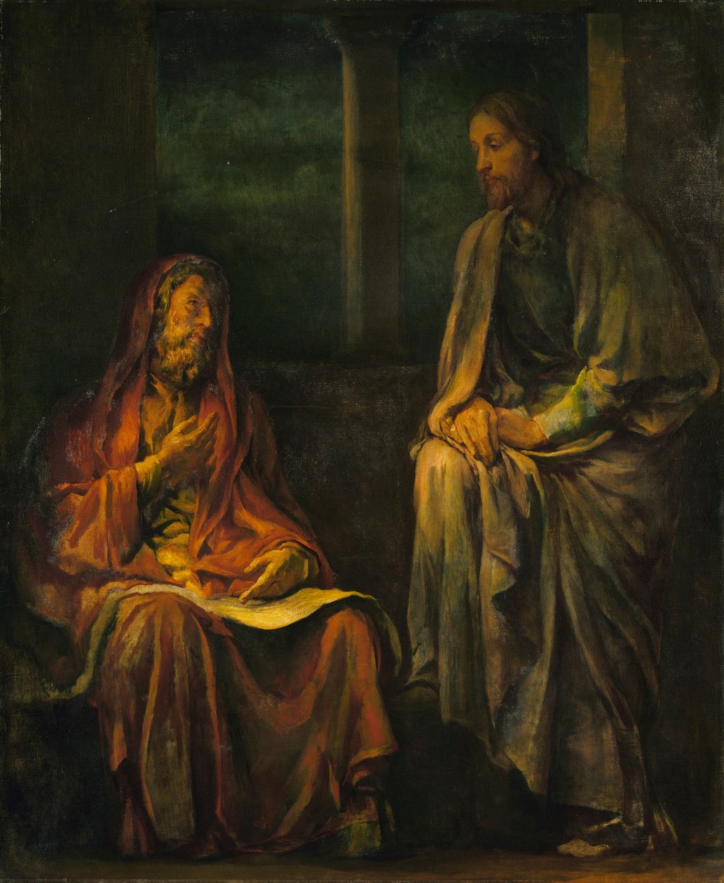 Visita de Nicodemos a Cristo de John La Farge