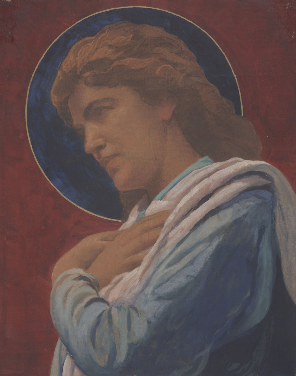 A Saint (pastel e aquarela sobre papel) de John La Farge or Lafarge