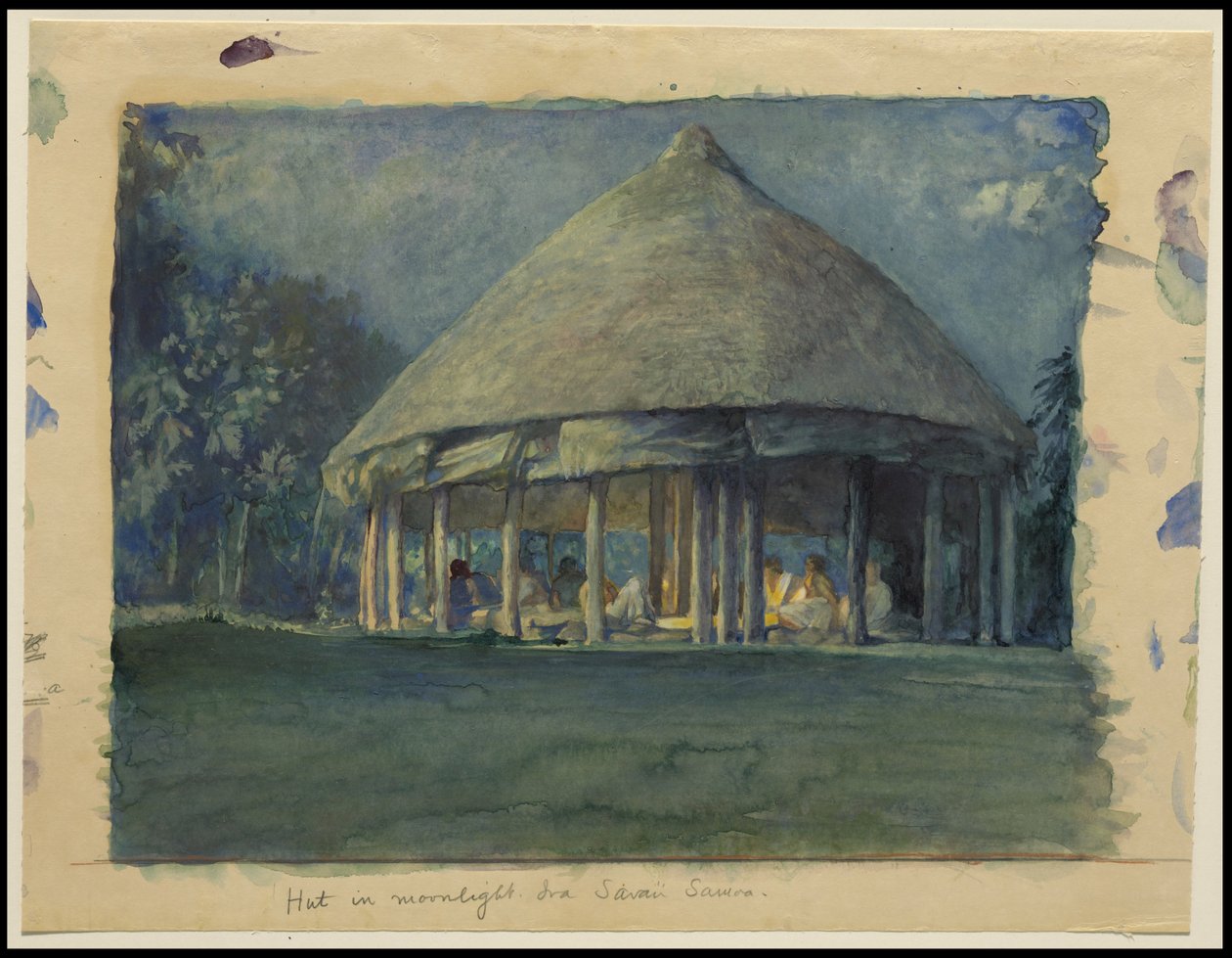Cabana ao luar, Iva, Savaii, outubro de 1890, 1890 de John La Farge or Lafarge