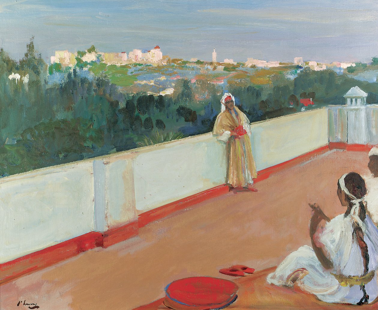 Noite no topo da casa, Tânger (óleo sobre tela) de John Lavery