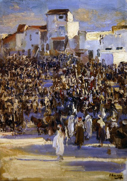 Market Place, Tânger (óleo a bordo) de John Lavery
