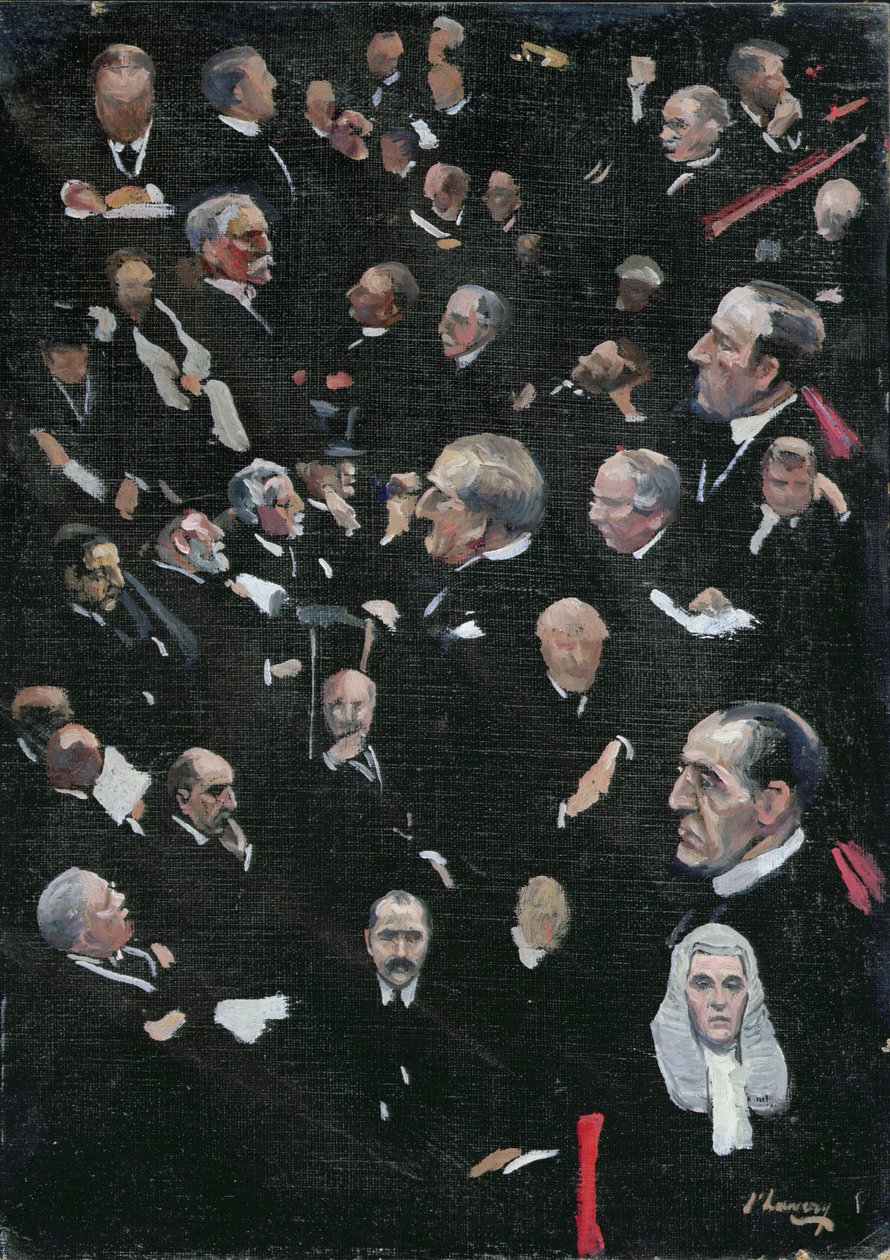Estudos na Câmara dos Lordes, o Visconde Morley movendo o endereço, 14 de dezembro de 1921 de John Lavery