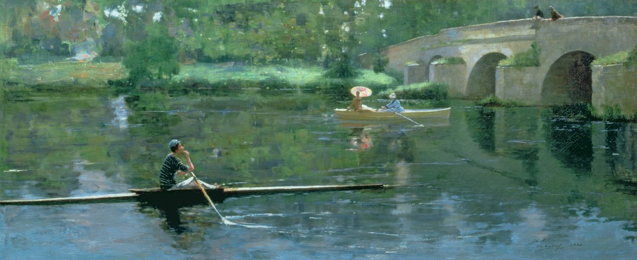 A ponte em Grez, 1883 de John Lavery