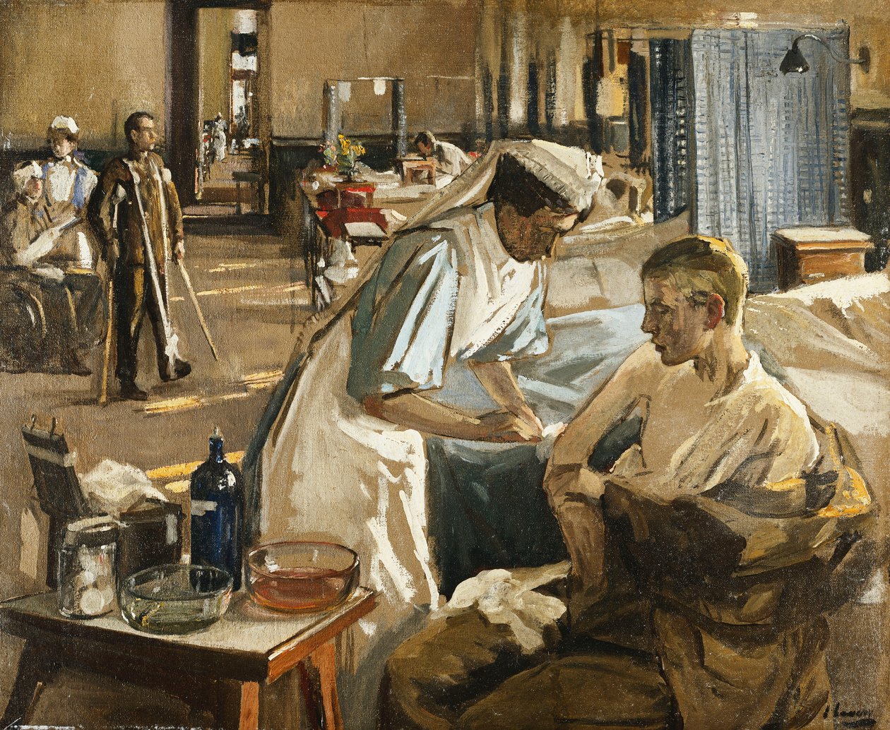 The First Wounded, London Hospital de John Lavery