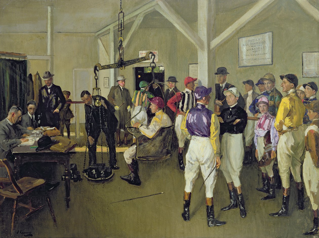 Sala de pesagem, Hurst Park de John Lavery