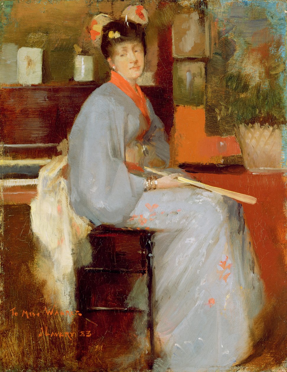 Mulher no vestido japonês, 1883 de John Lavery