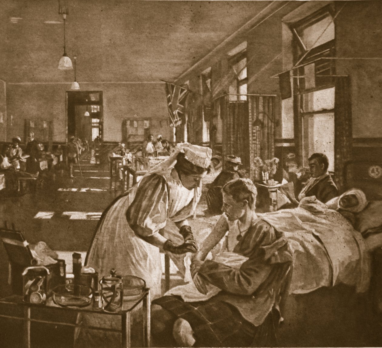 Ferido; O Hospital de Londres, 1914-19 de John Lavery