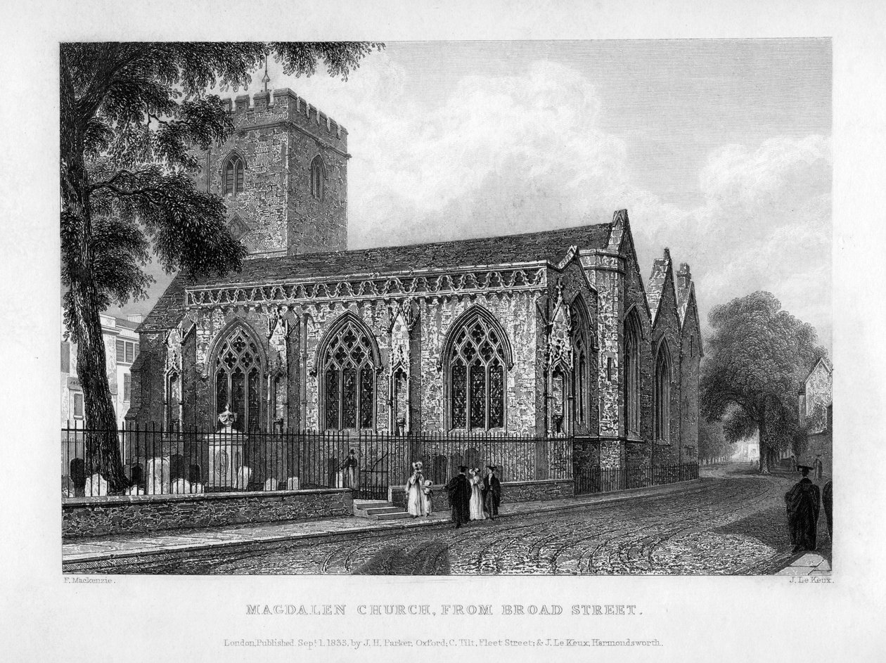 Magdalen Church, de Broad Street, Oxford, 1833. de John Le Keux