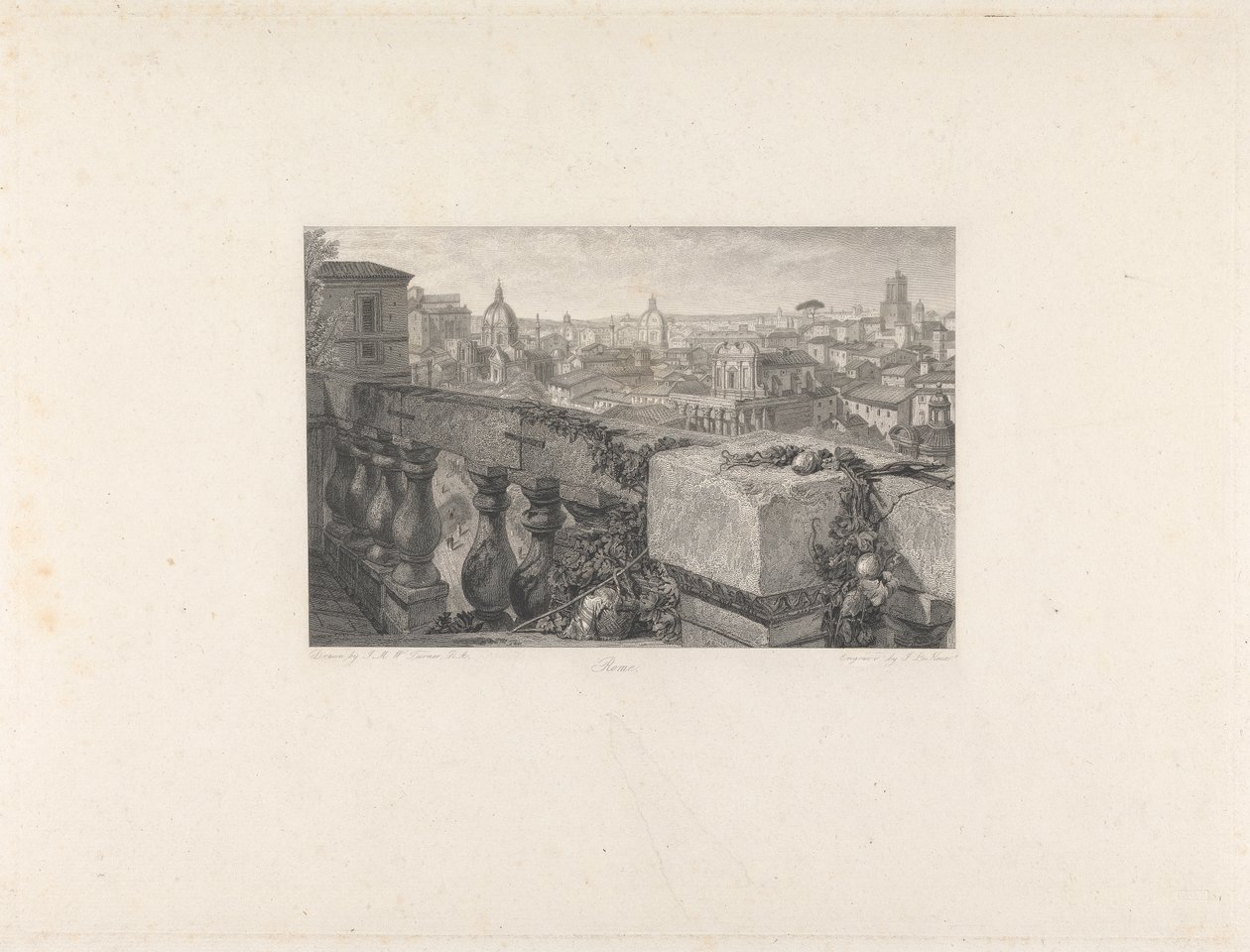 Roma, dos Jardins Farnese de John Le Keux