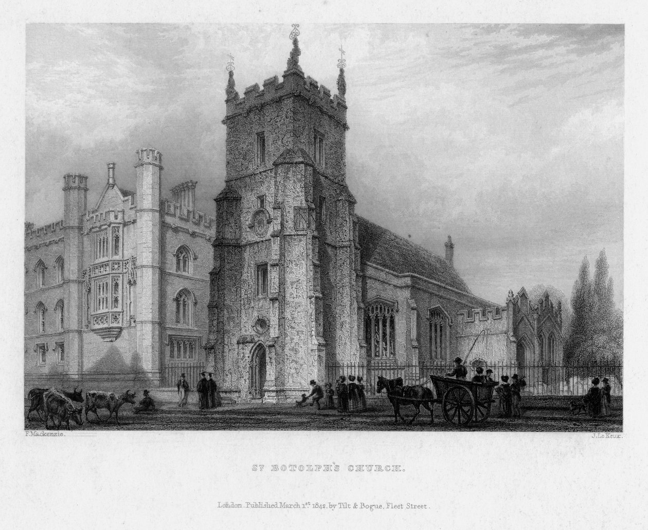 Igreja de St Botolphs, Boston, Lincolnshire, 1842. de John Le Keux