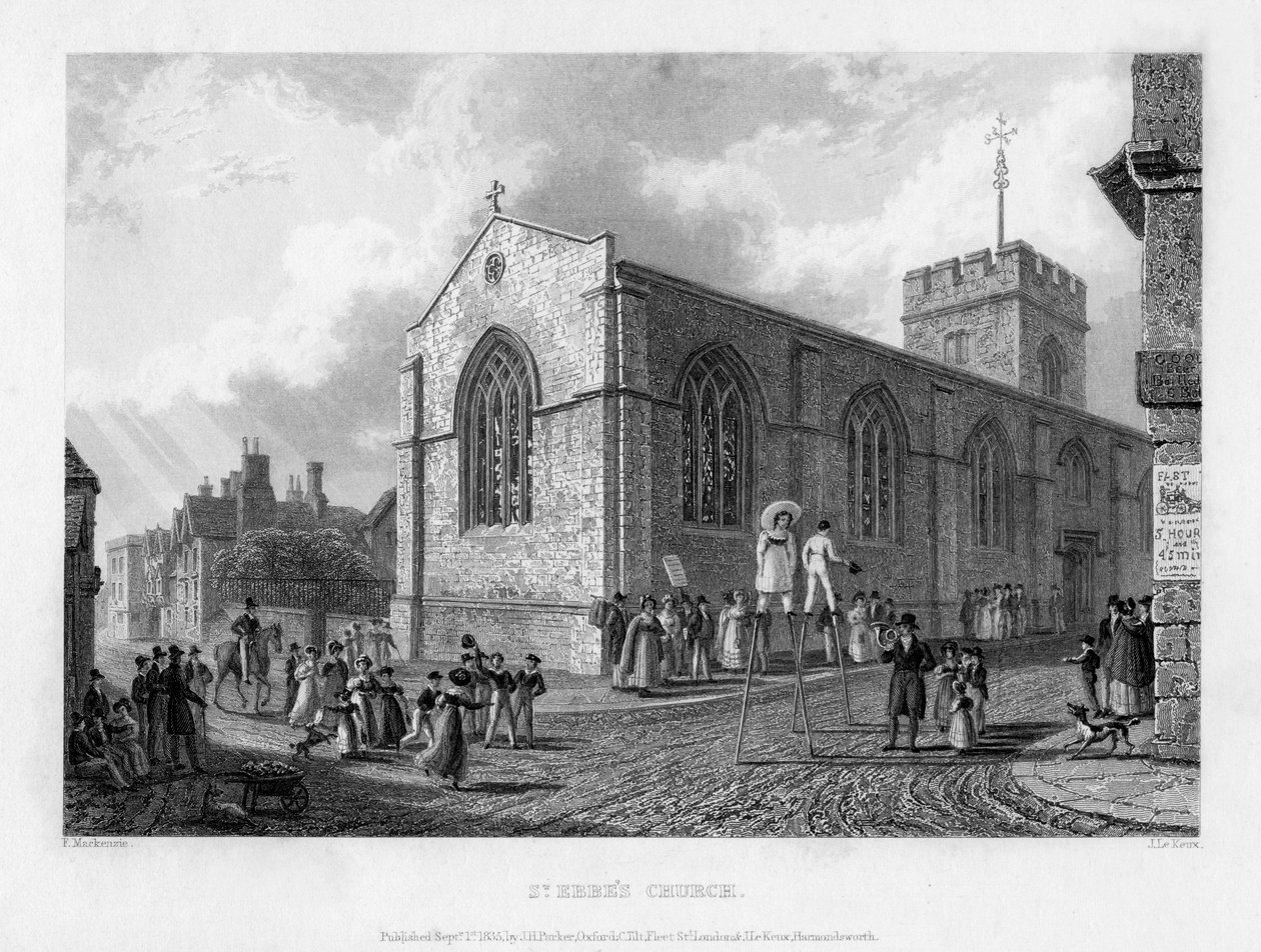 Igreja de St Ebbes, Oxford, 1835. de John Le Keux