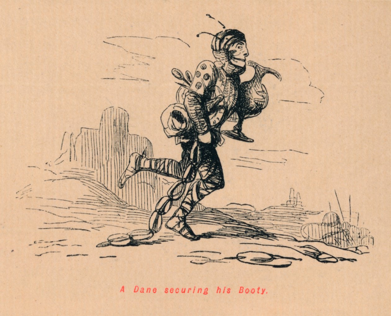 Um dinamarquês que segura seu montante, c1860, c1860 de John Leech