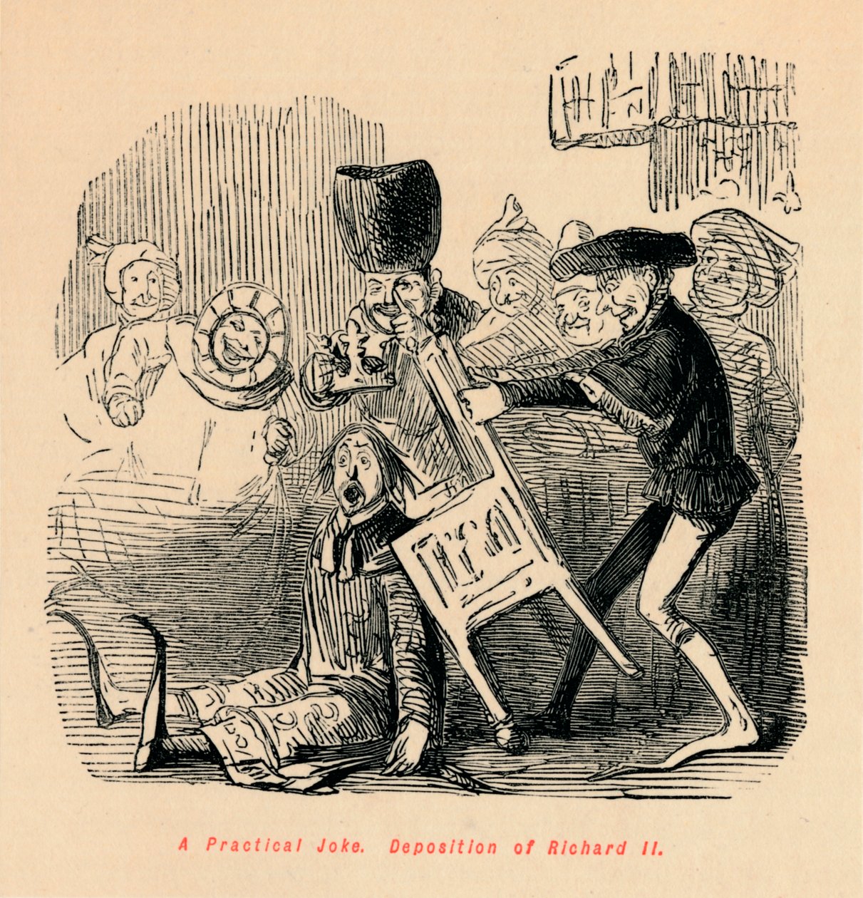 Uma piada prática. Deposição de Richard II, c1860, c1860 de John Leech