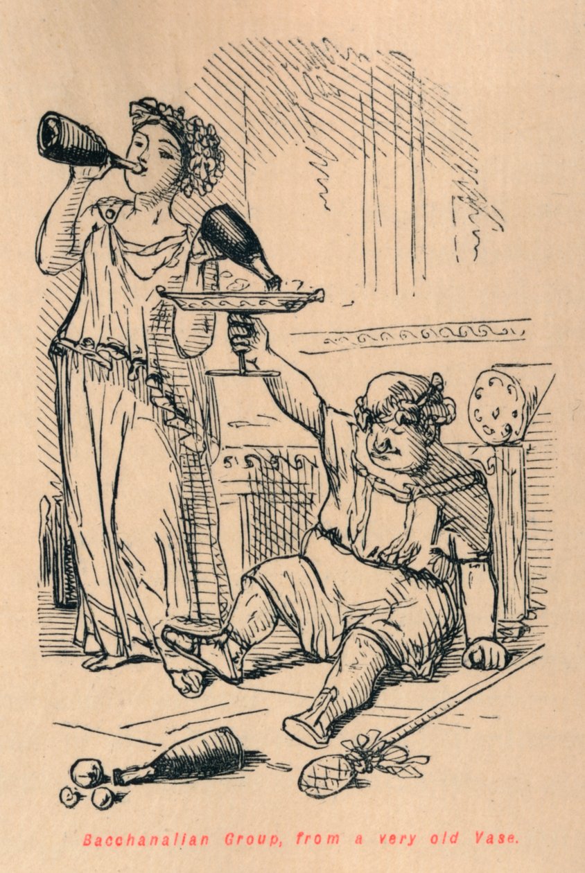 Grupo Bacanal, de um vaso muito antigo, 1852 de John Leech
