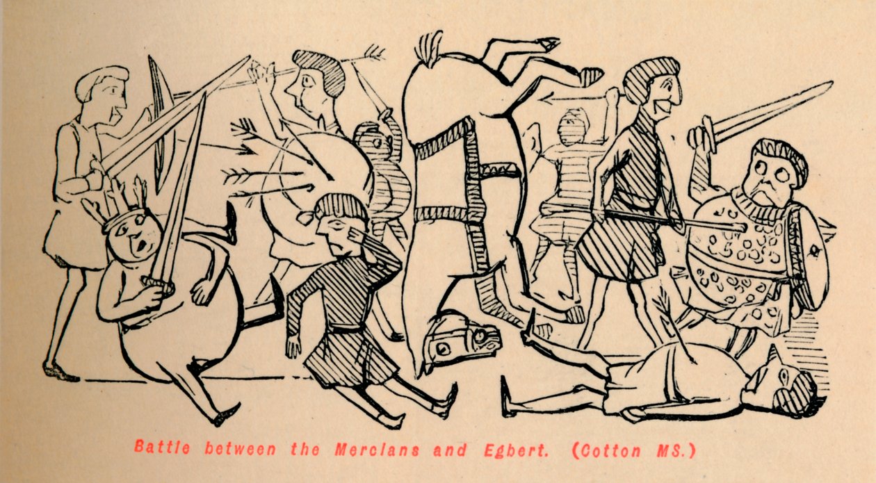 Batalha entre os mercianos e Egbert, c1860, c1860 de John Leech
