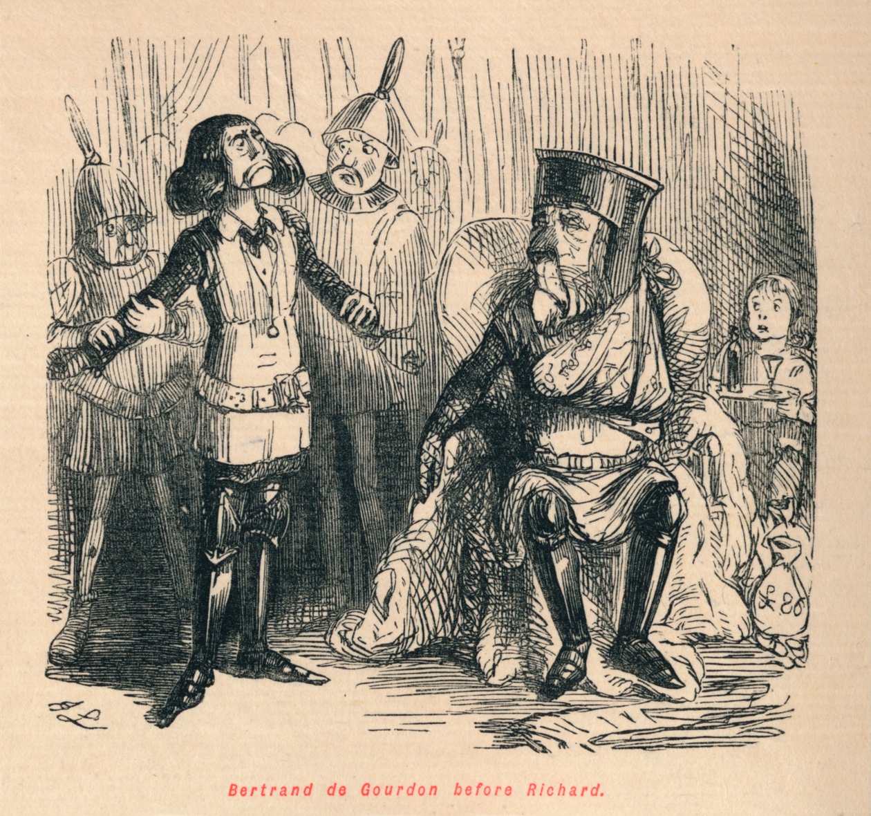 Bertrand de Gourdon antes de Richard, c1860, c1860 de John Leech