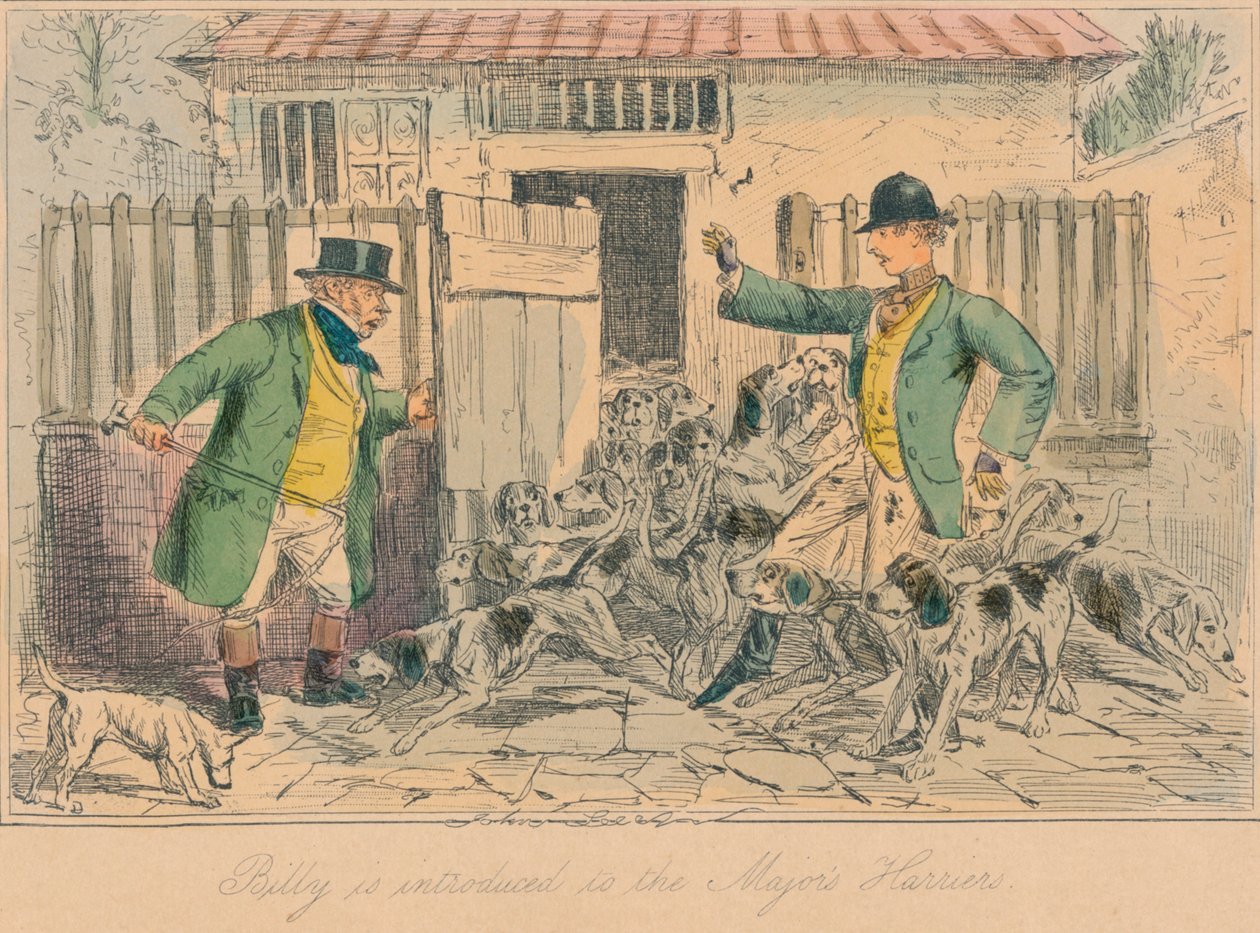 Billy é apresentado aos Majors Harriers, 1858 de John Leech