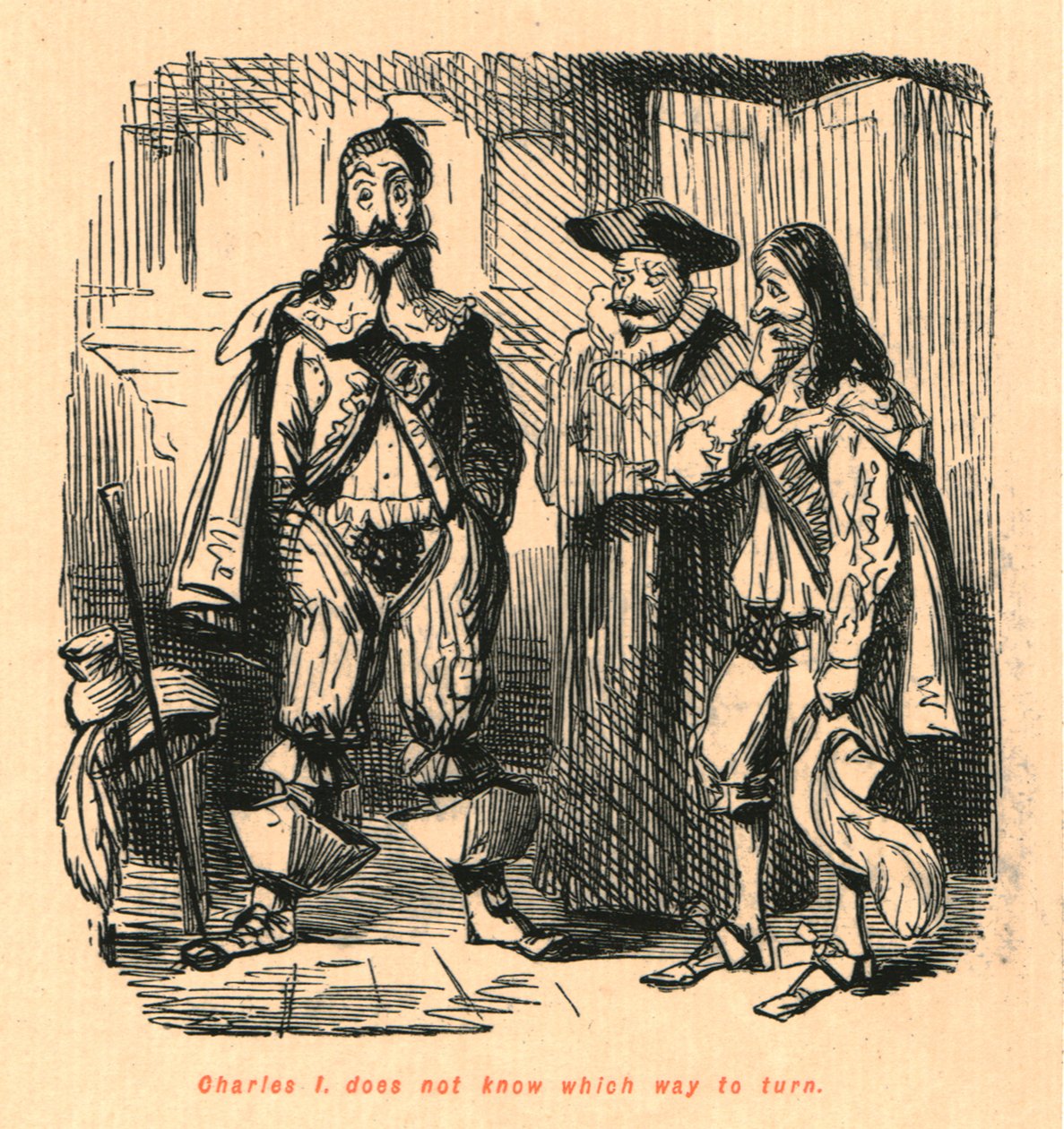 Charles I. não sabe para onde ir, 1897. de John Leech