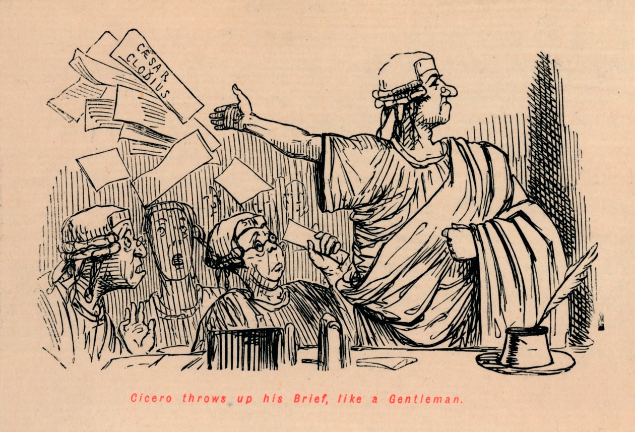 Cícero vomita seu Brief, como um cavalheiro, 1852 de John Leech