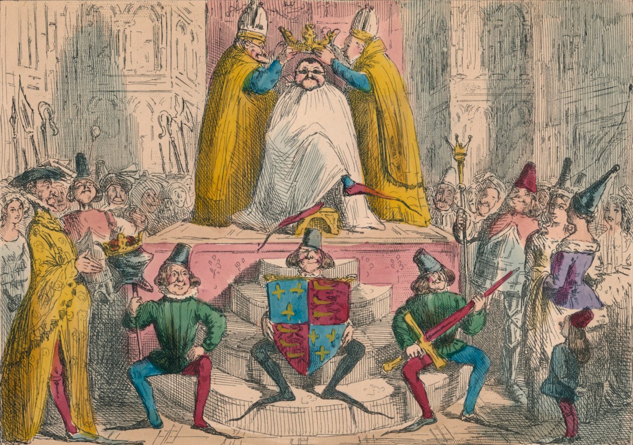 Coroação de Henrique IV pelas melhores autoridades, 1850 de John Leech