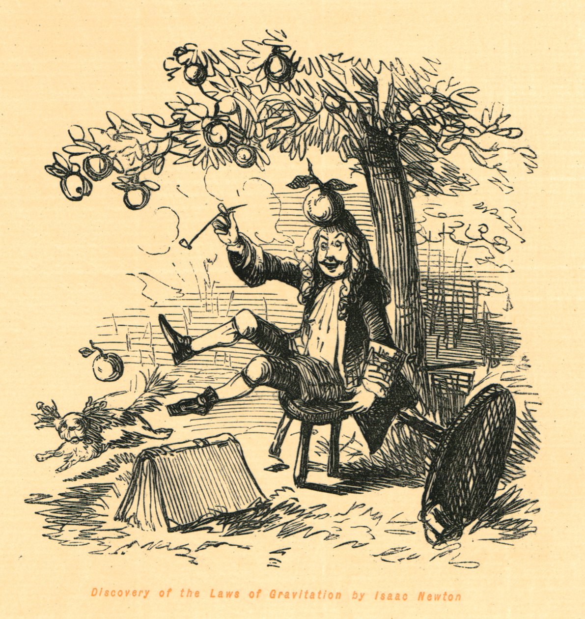 Descoberta das Leis da Gravitação por Isaac Newton, 1897. de John Leech