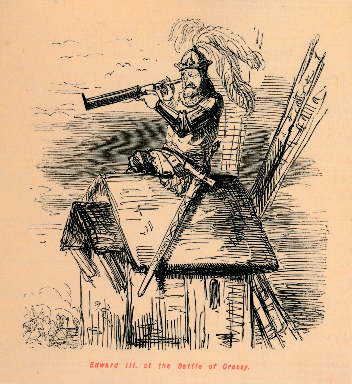 Eduardo III na batalha de Cressy, c1860, c1860 de John Leech