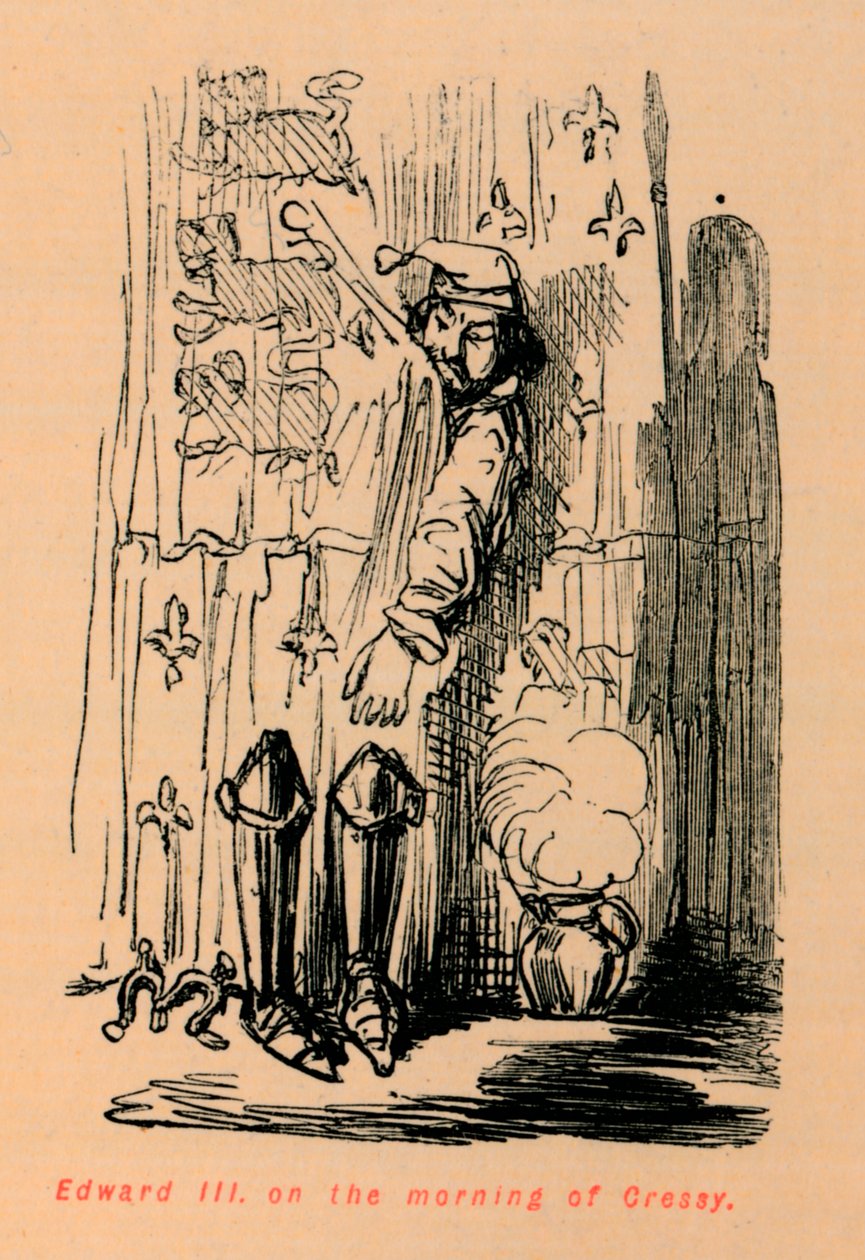 Eduardo III na manhã de Cressy, c1860, c1860 de John Leech