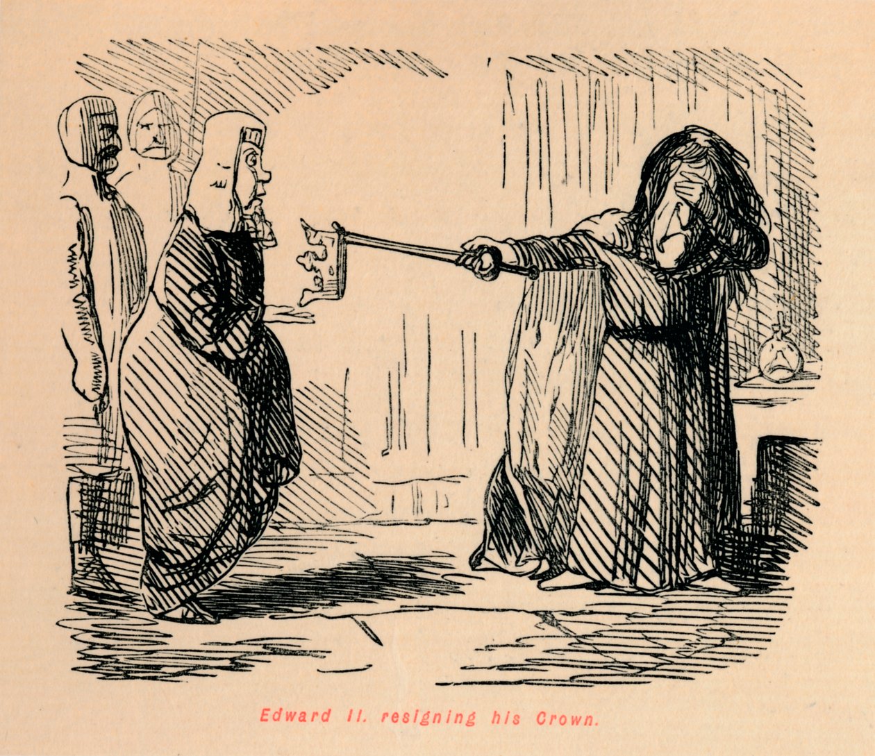 Edward II. renunciando a sua coroa, c1860, c1860 de John Leech