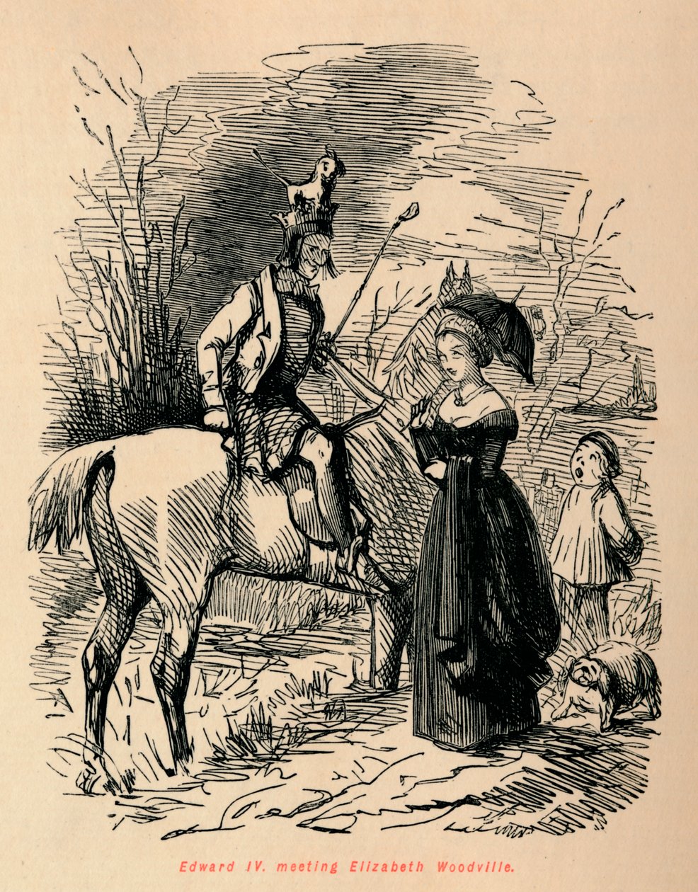 Edward IV, conhecendo Elizabeth Woodville, c1860, c1860. de John Leech