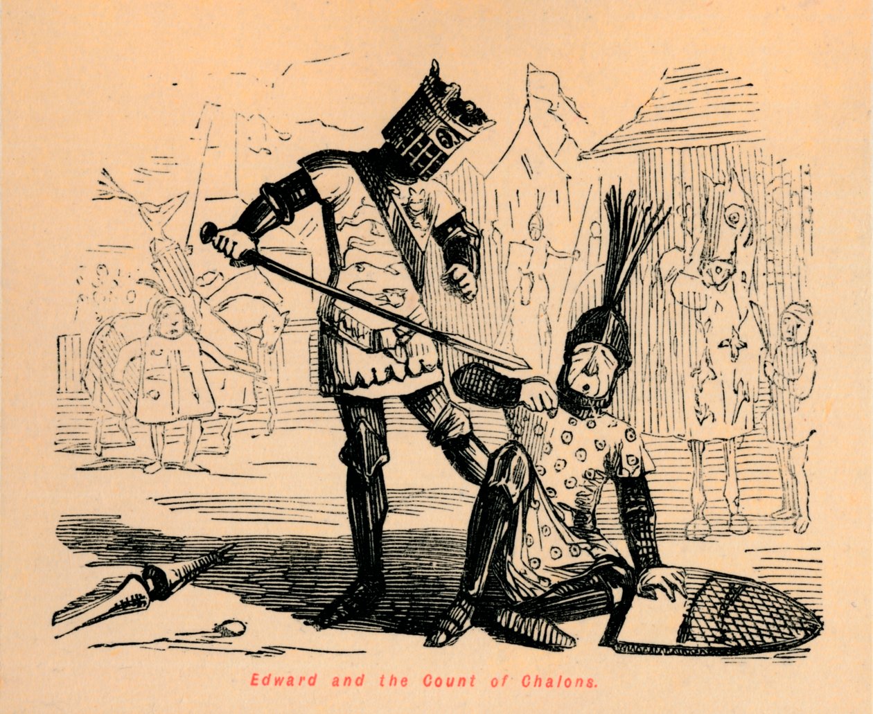 Eduardo e o conde de Chalons, c1860, c1680 de John Leech